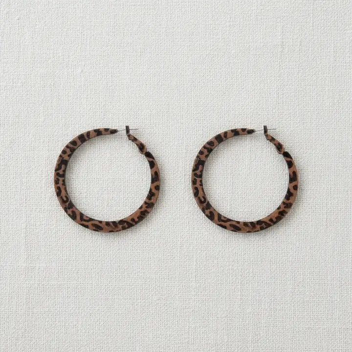Lynn Leopard Hoop Earrings