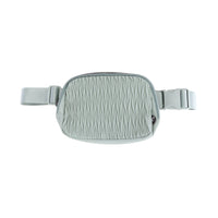 Pleated Faux Leather Belt Bag