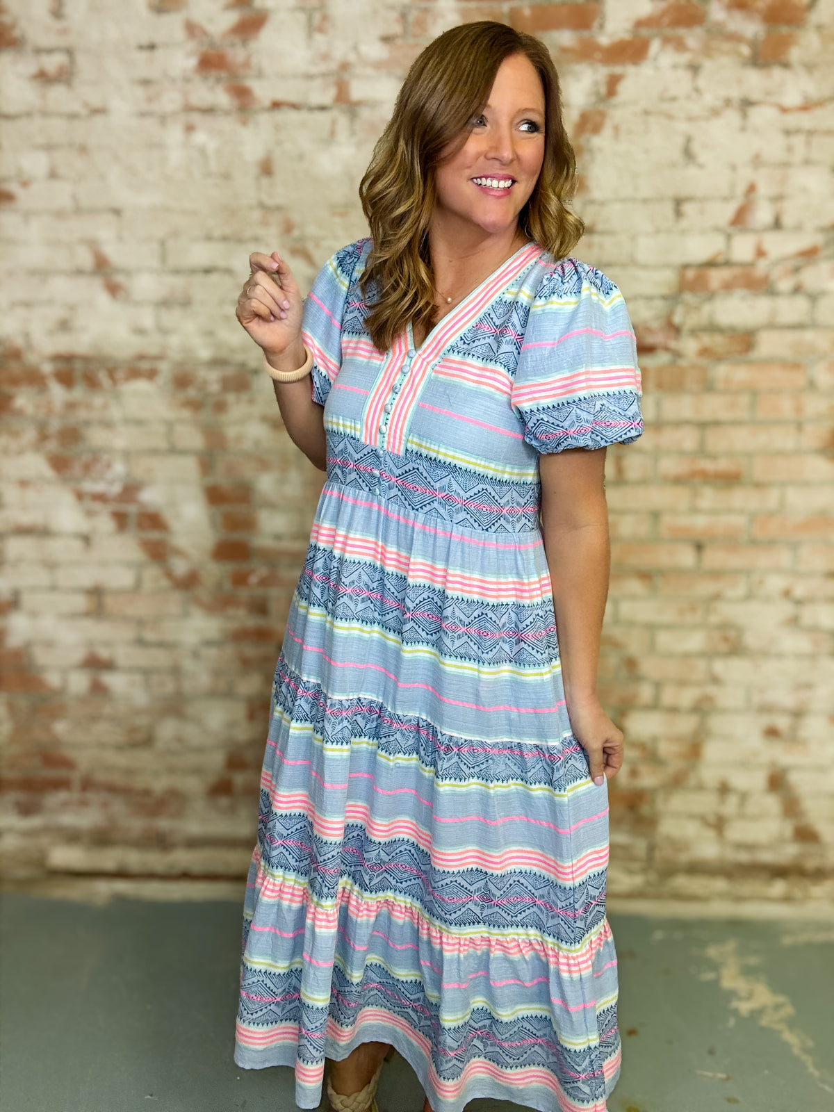 THML Reagan Geo Stripe Dress - FINAL SALE