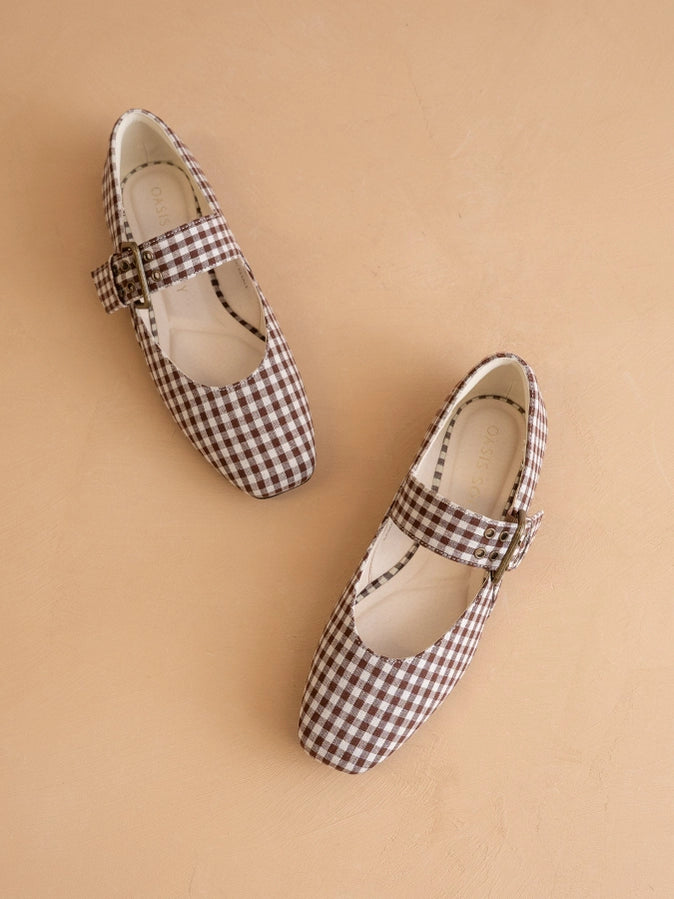 Bruno Gingham Ballet Flats