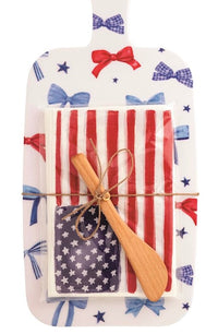 Mud Pie Americana Melamine Board & Napkin Set - FINAL SALE
