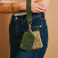 Evergreen & Gold Duo Pouch Wristlet