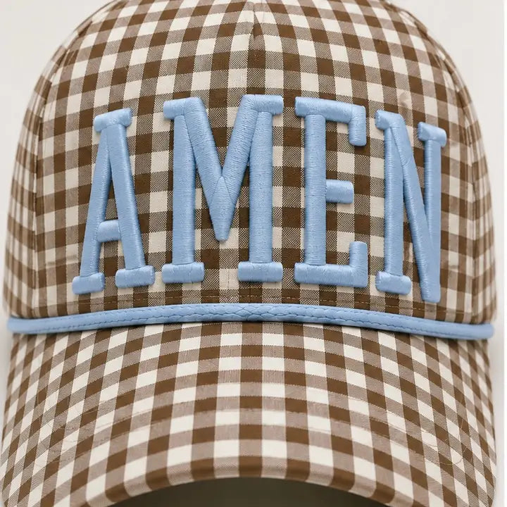 Gingham Amen Cap