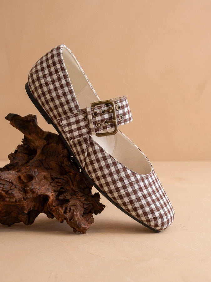 Bruno Gingham Ballet Flats