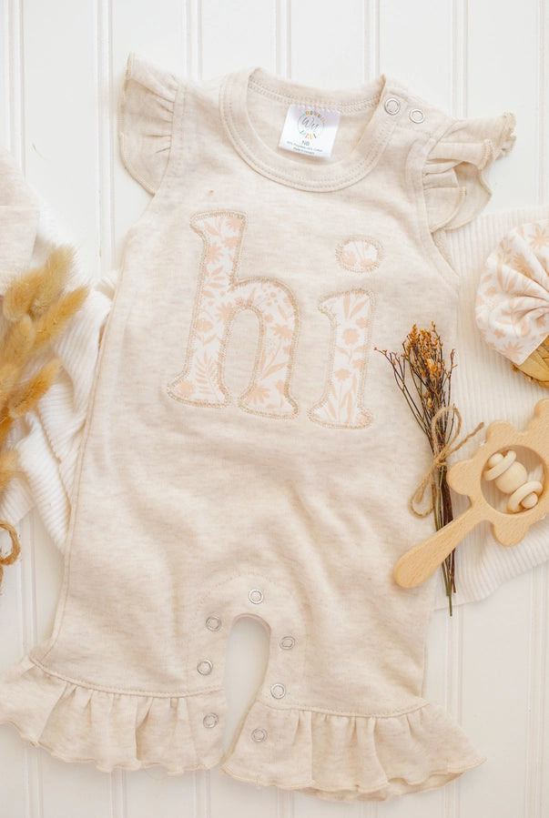 "Hi" Baby Romper