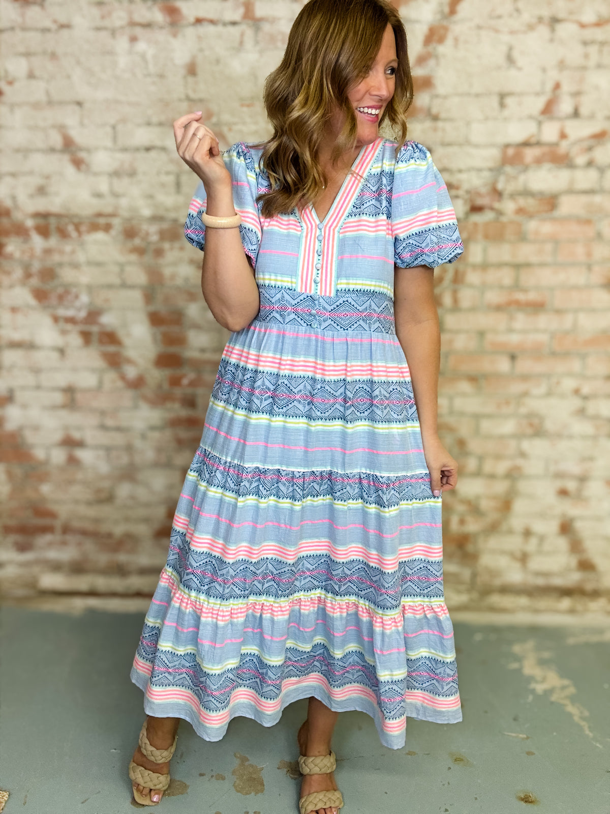 THML Reagan Geo Stripe Dress - FINAL SALE