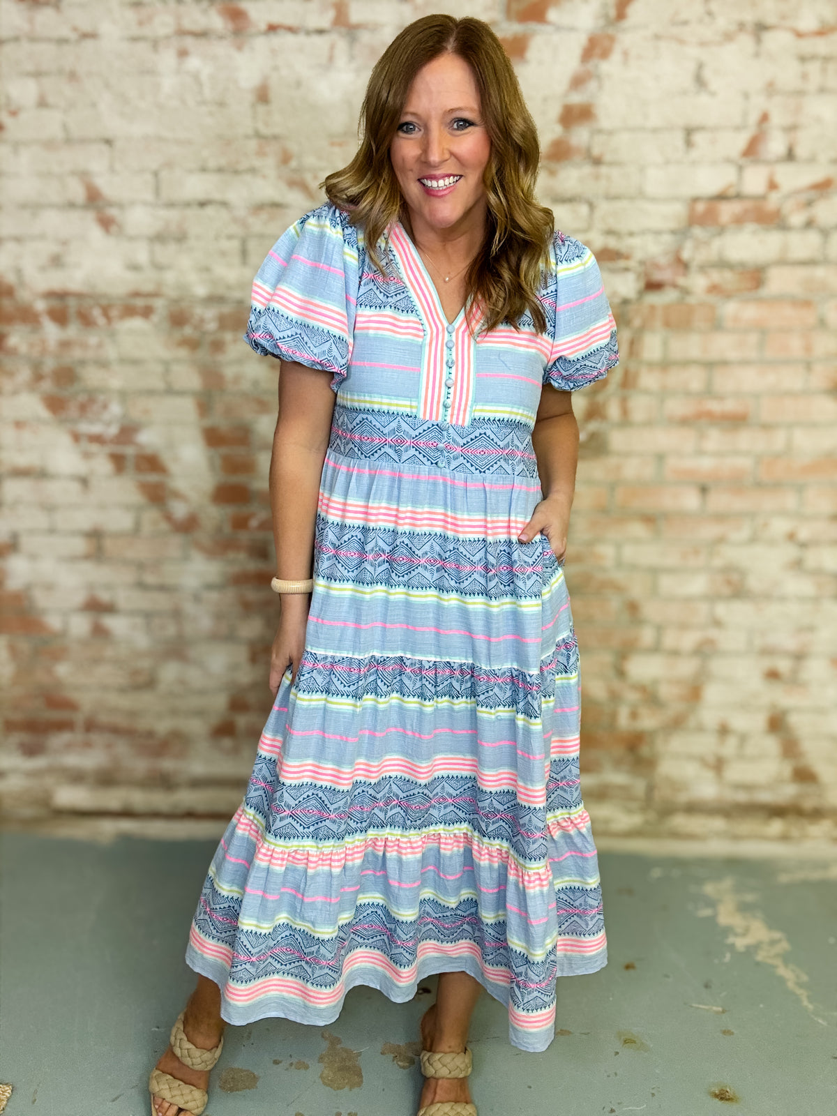 THML Reagan Geo Stripe Dress - FINAL SALE