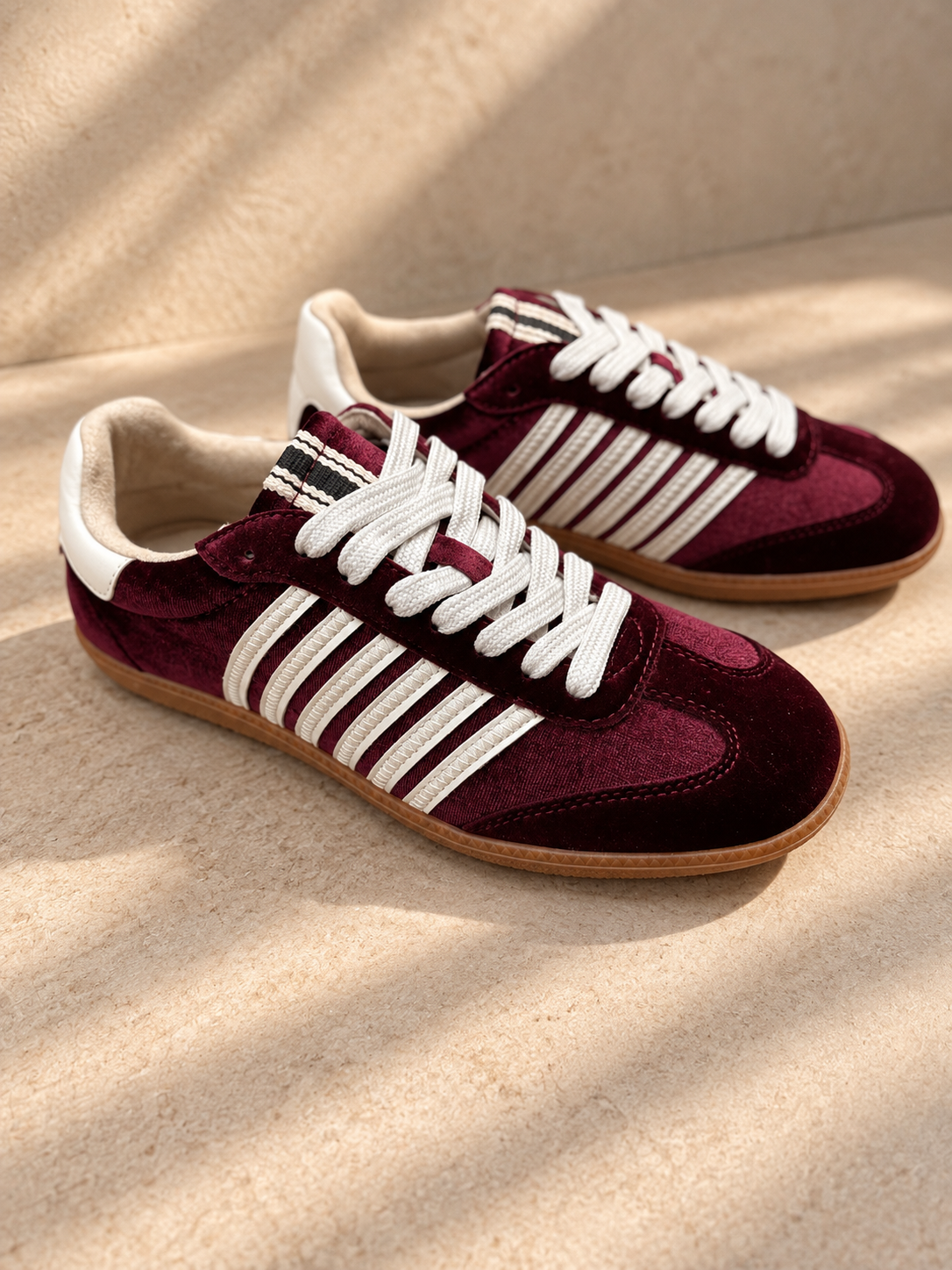 Shu Shop Bordeaux Velvet Sneaker