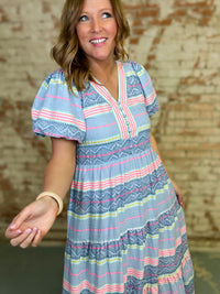 THML Reagan Geo Stripe Dress - FINAL SALE