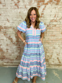 THML Reagan Geo Stripe Dress - FINAL SALE