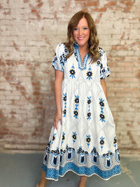 Kimberly Border Print Dress