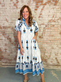 Kimberly Border Print Dress