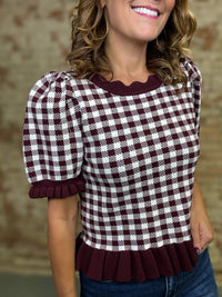Starlett Checkered Sweater Top