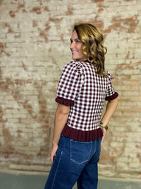 Starlett Checkered Sweater Top