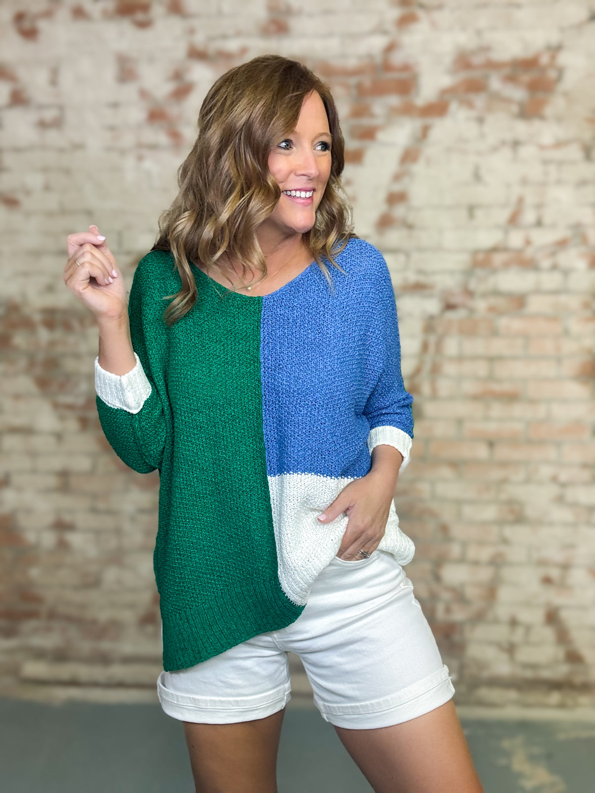Elodia Colorblock Sweater Top