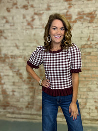 Starlett Checkered Sweater Top
