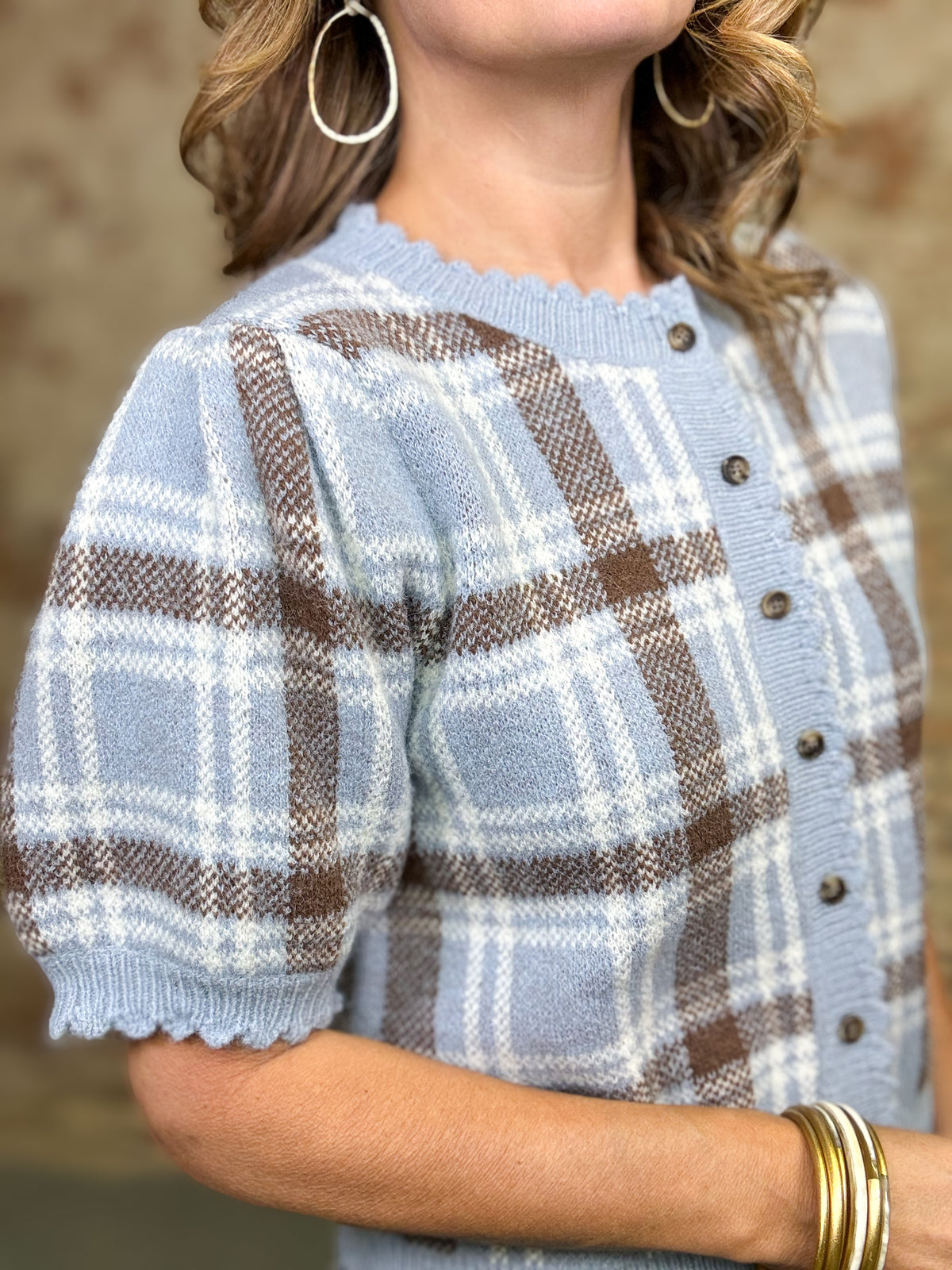 Ivie Plaid Sweater Top