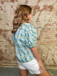 Beth Botanical Print Top