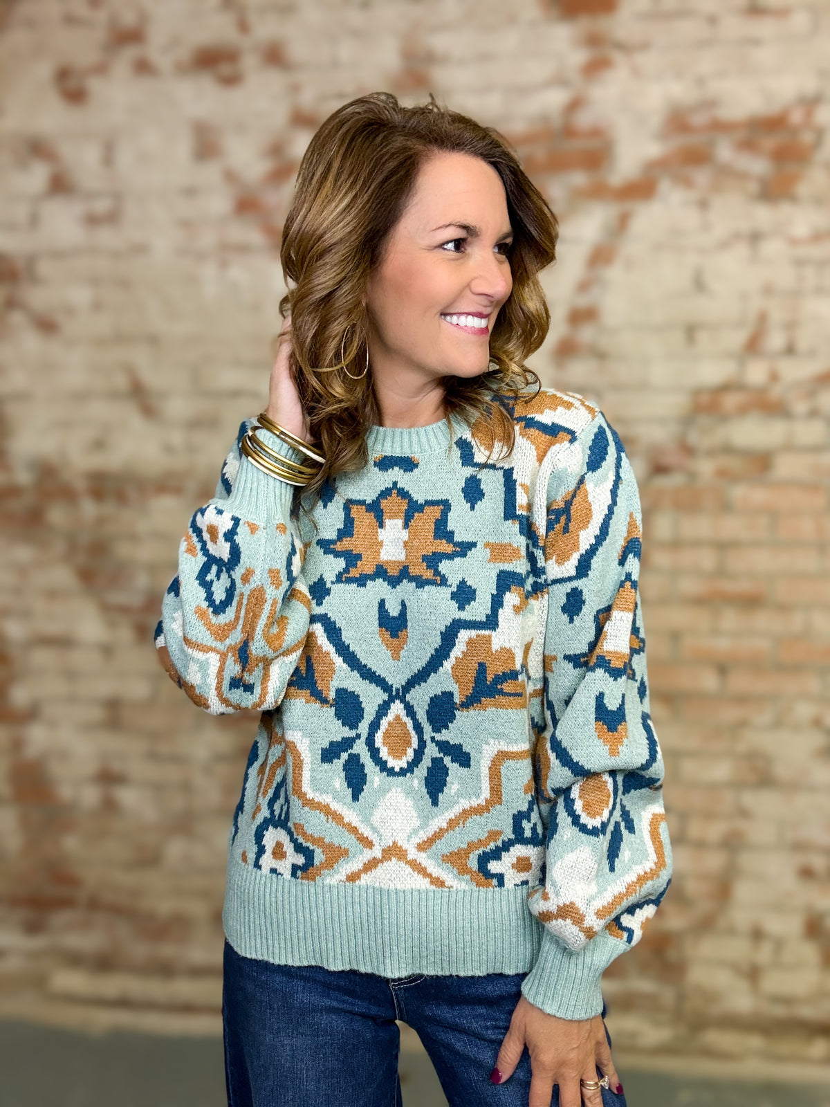 Benny Printed Sweater Top