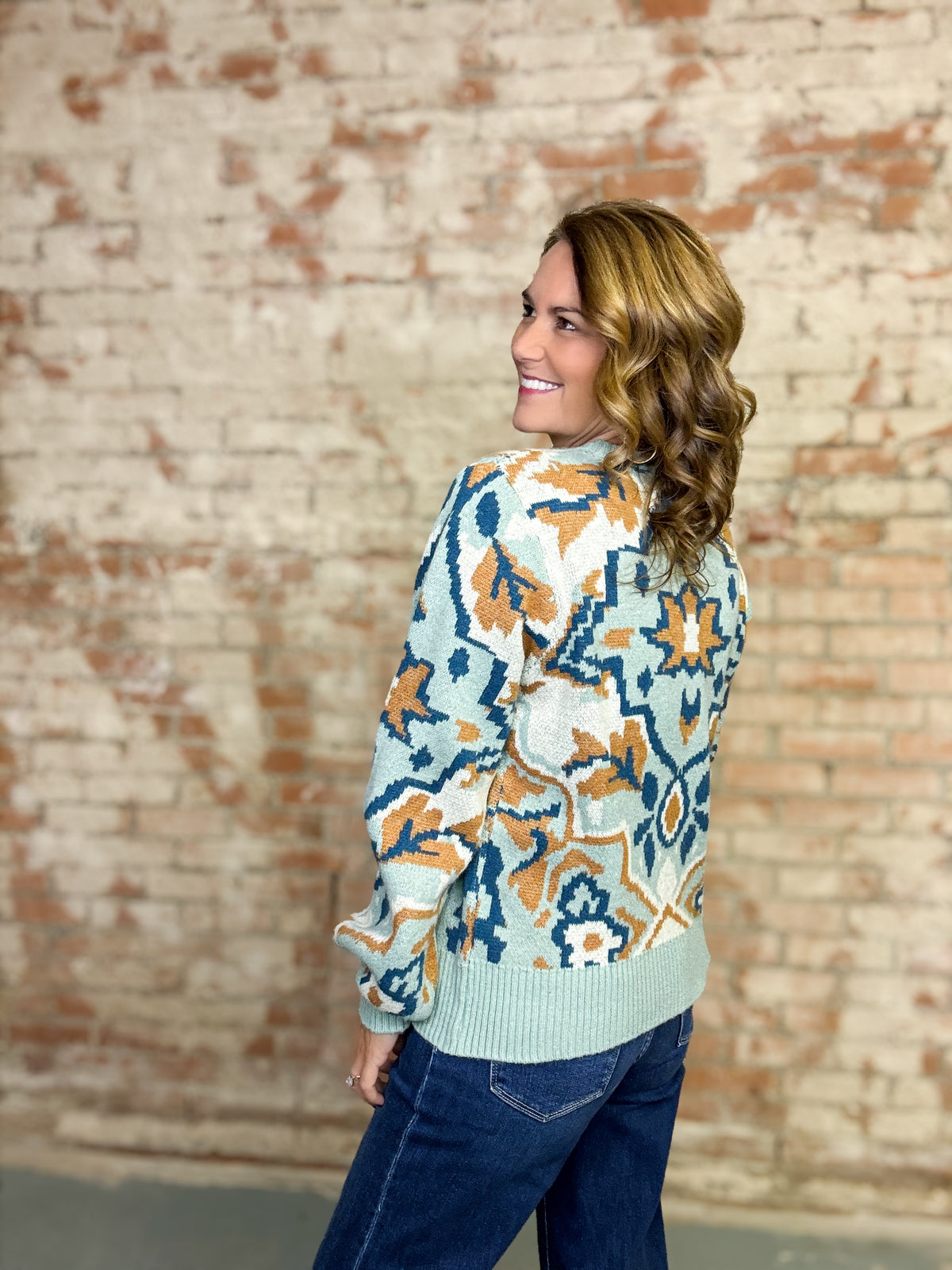 Benny Printed Sweater Top