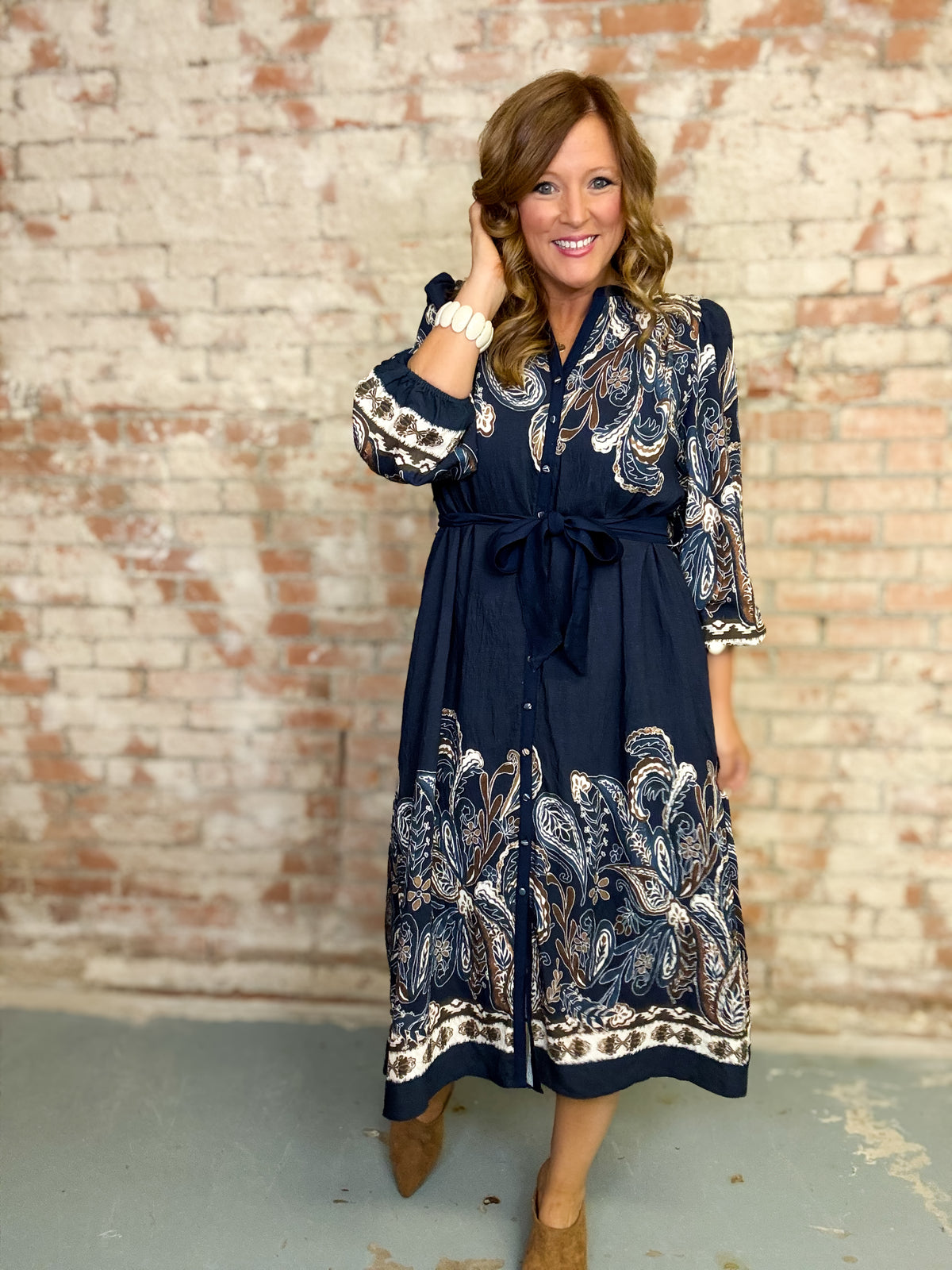 Amaretta Belted Midi Dress