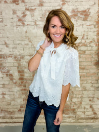 Nola Eyelet Top - FINAL SALE