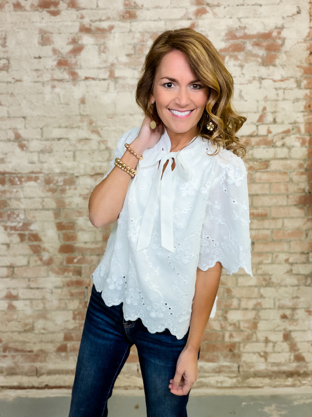 Nola Eyelet Top - FINAL SALE