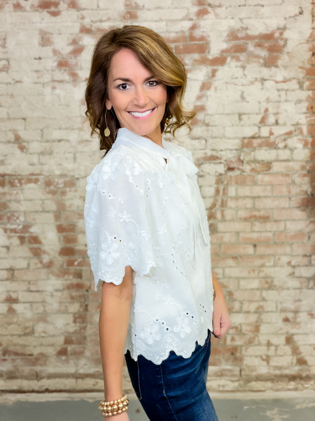 Nola Eyelet Top - FINAL SALE
