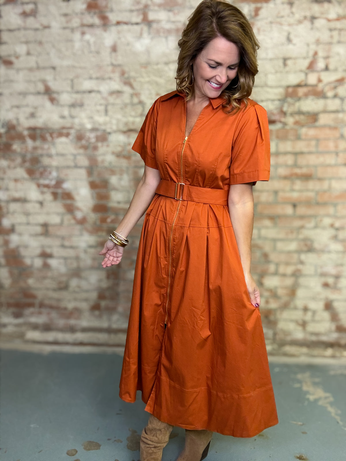 Arthur Solid Belted Dress