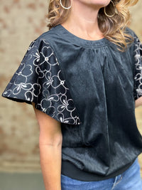 Julie Embroidered Sleeve Top