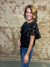 Julie Embroidered Sleeve Top