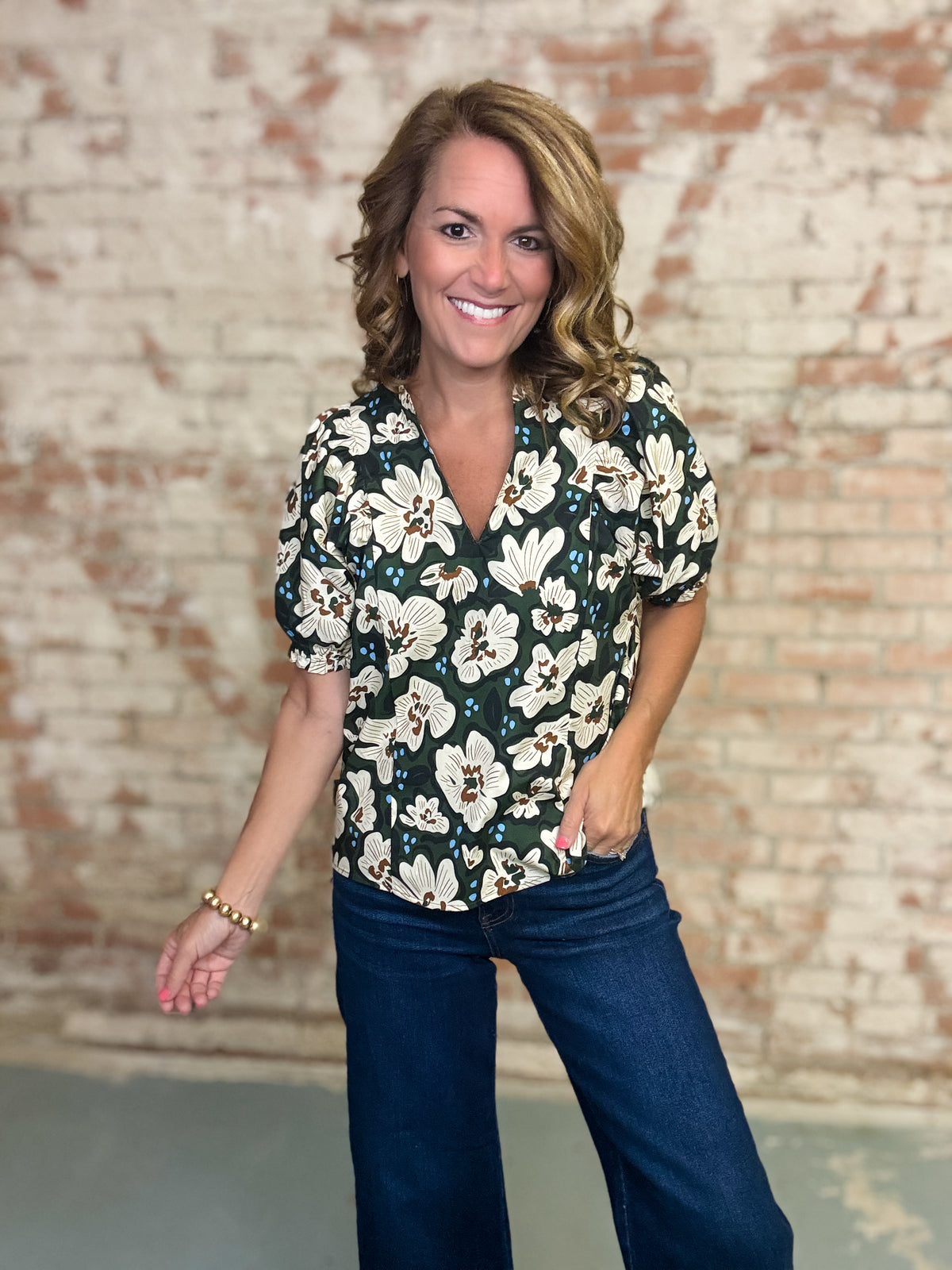 THML Jade Floral Top