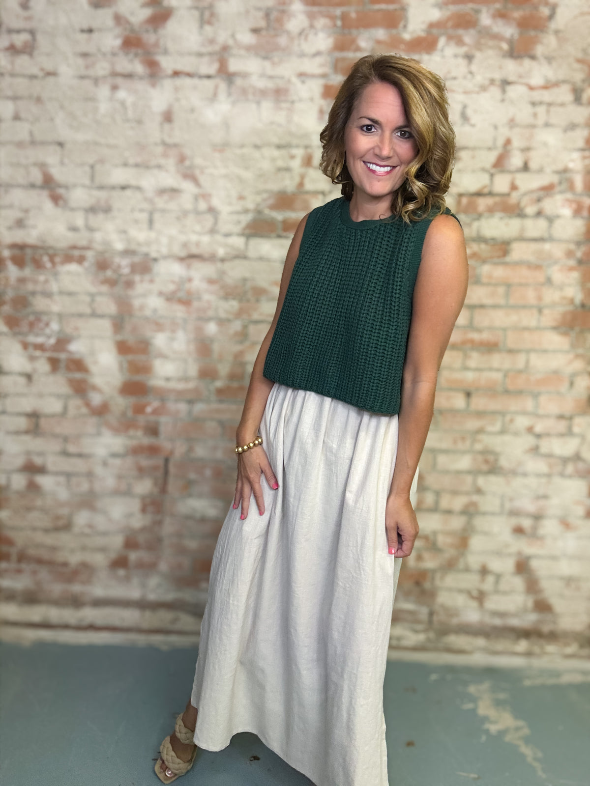Caroline Mixed Media Dress