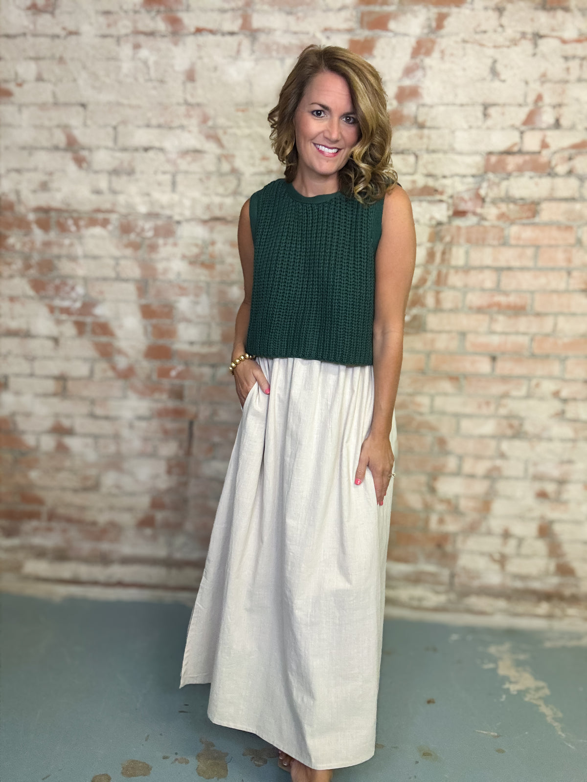 Caroline Mixed Media Dress