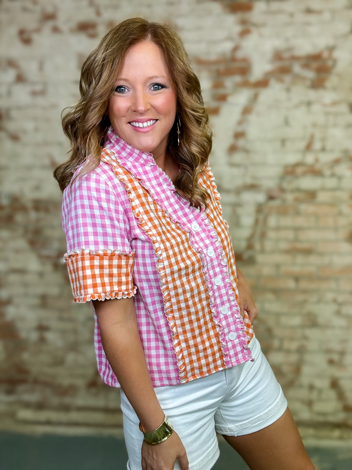 THML Nadia Gingham Top