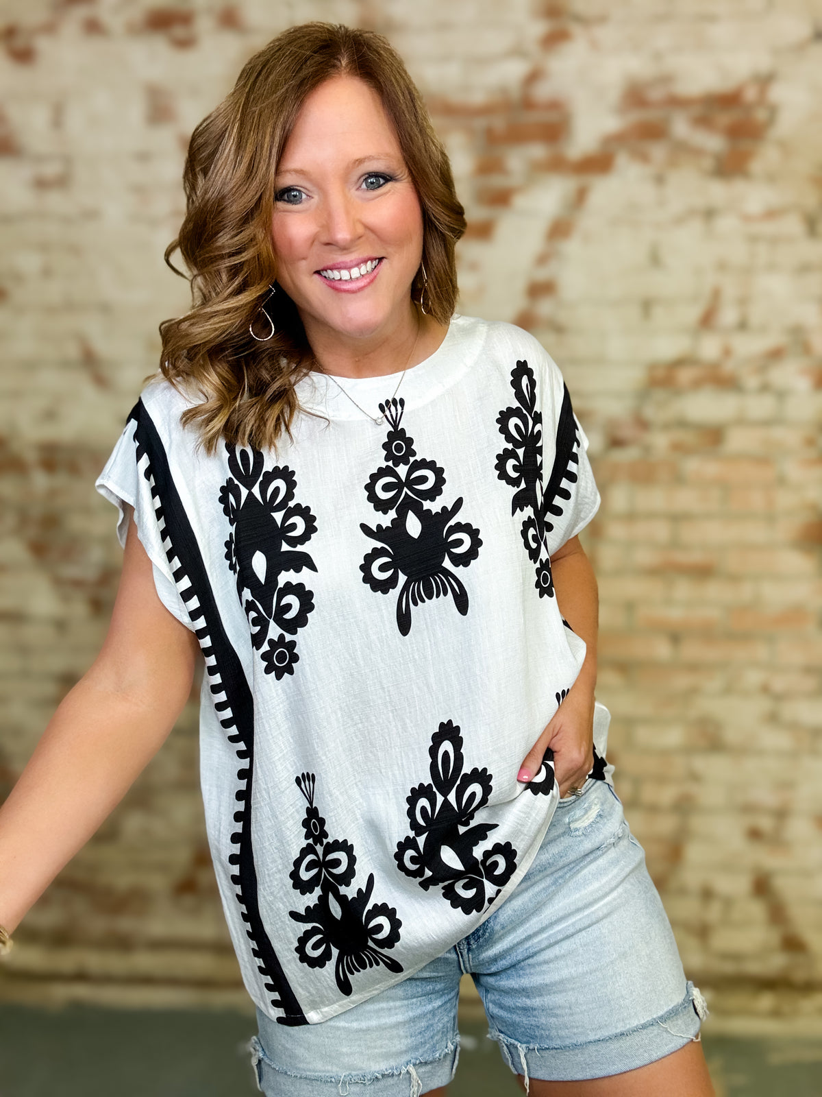 Messiah Border Poncho Top