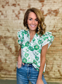 Paola Eyelet Top