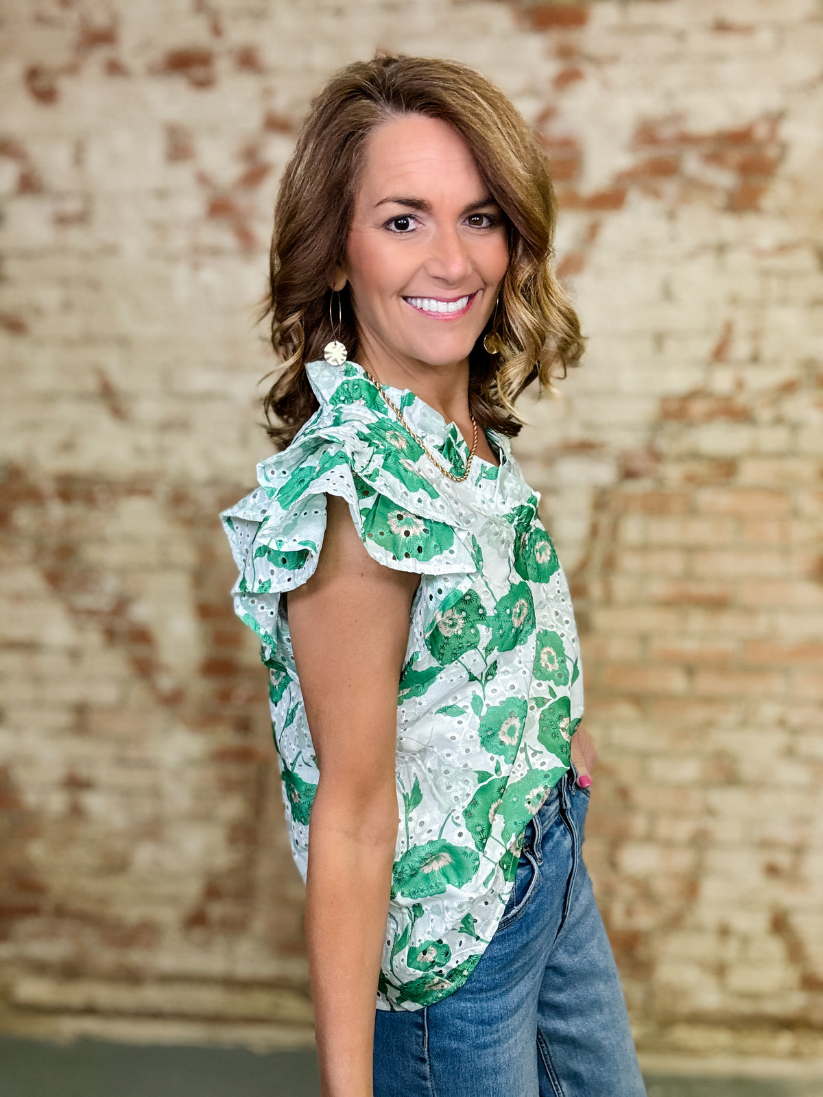 Paola Eyelet Top