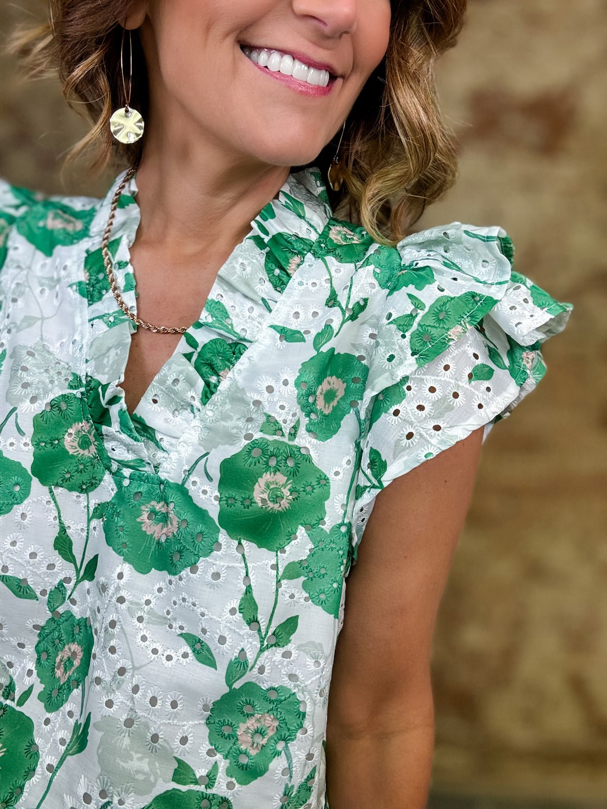 Paola Eyelet Top