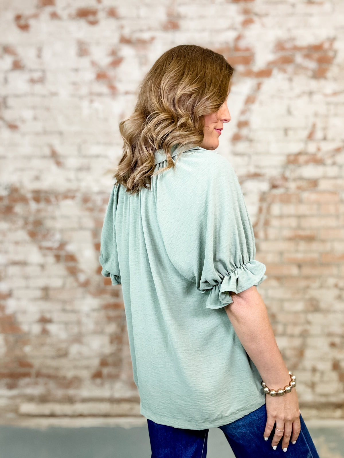 Marnie Collared V-Neck Top - FINAL SALE