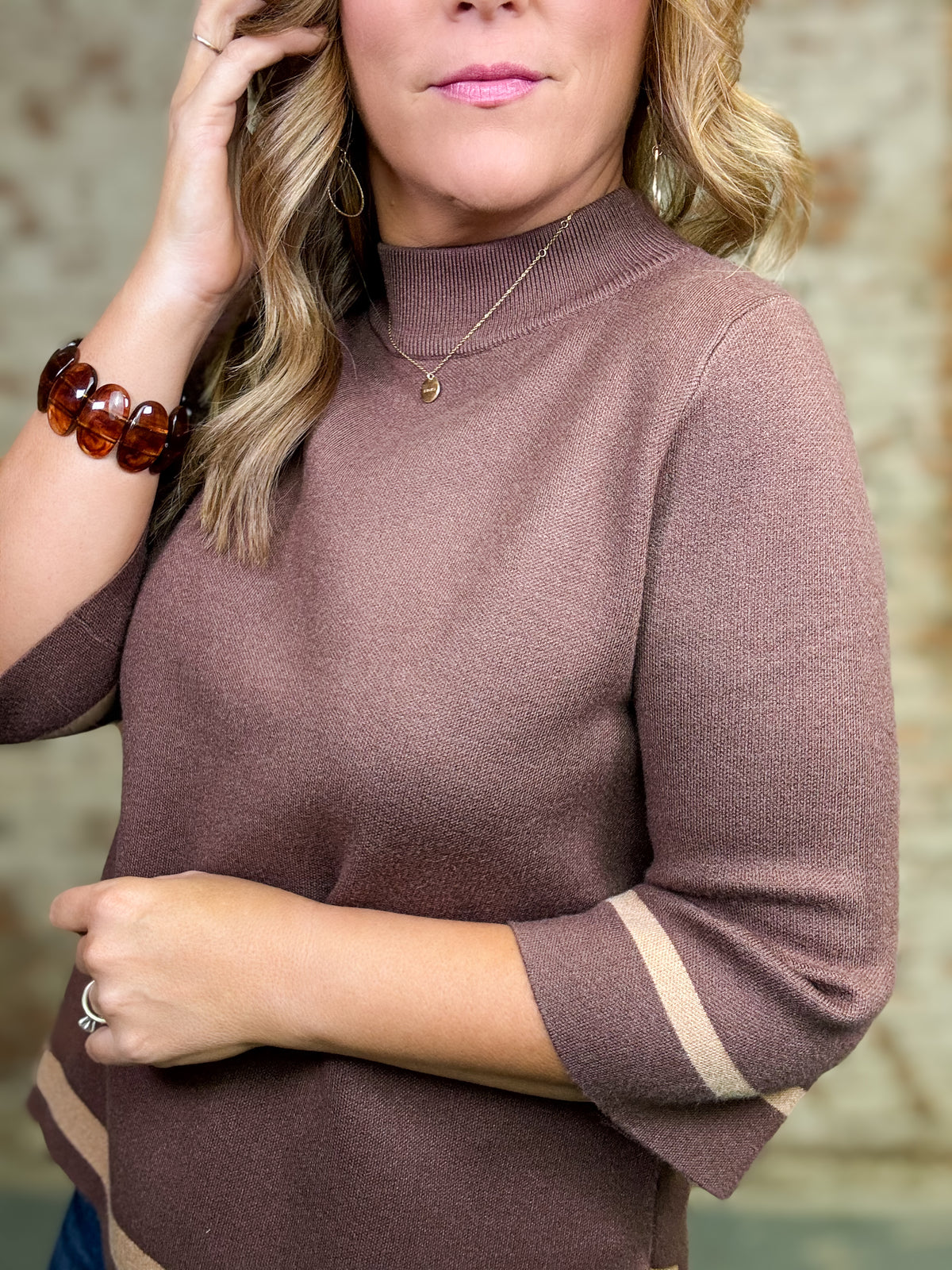 Gavin Mock Neck Sweater Top