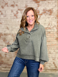 Mara Mineral Washed Collar Pullover