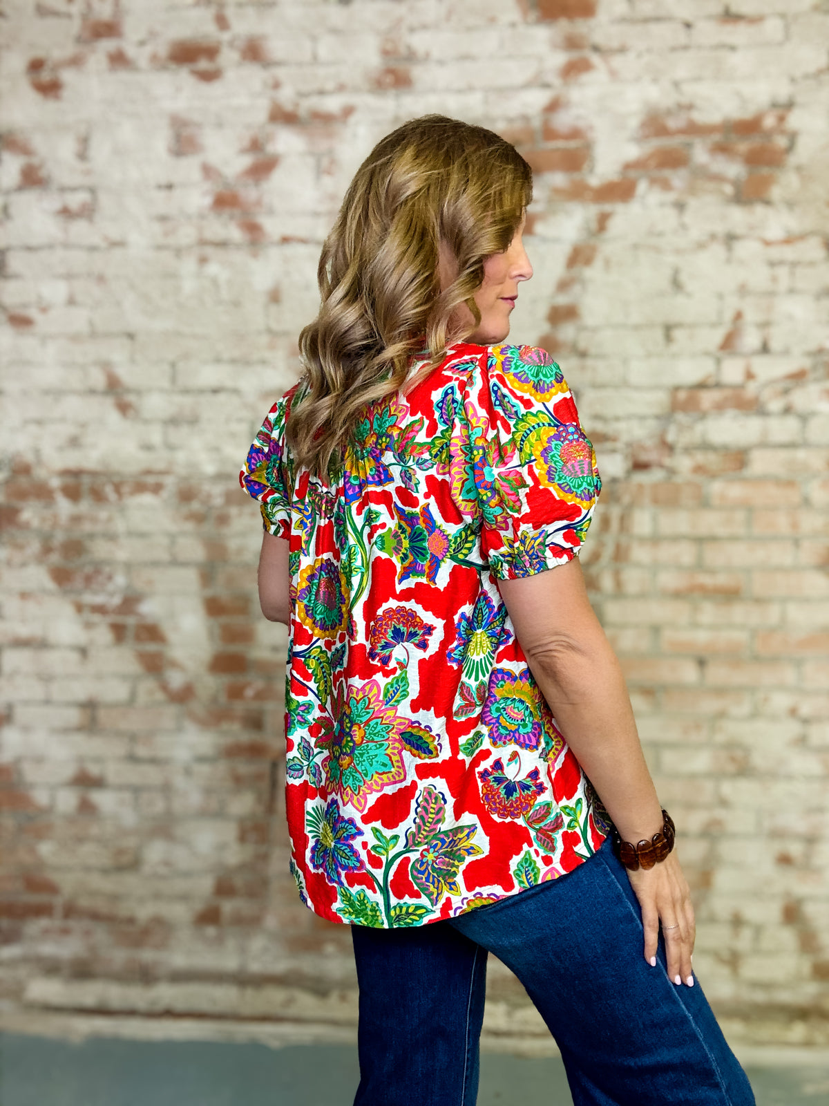 Lacey Pintuck Floral Top