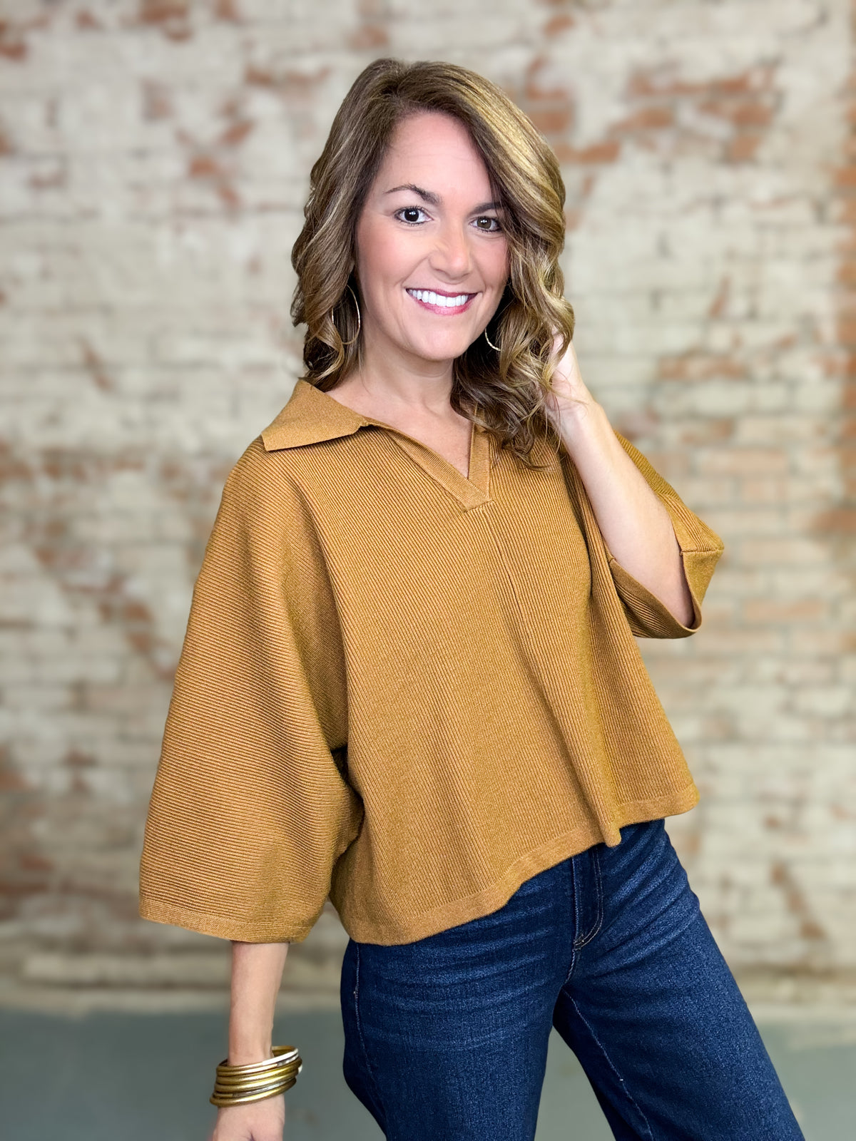 Della Solid Knit Top