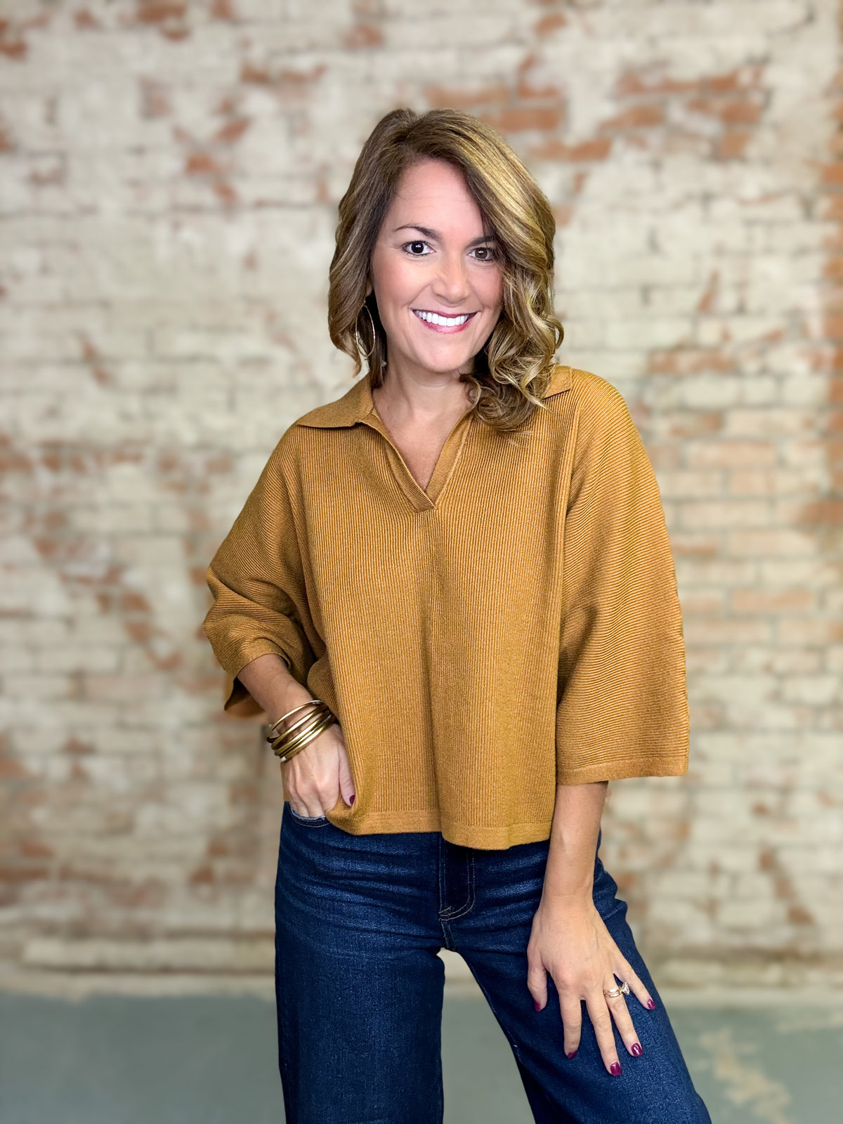 Della Solid Knit Top