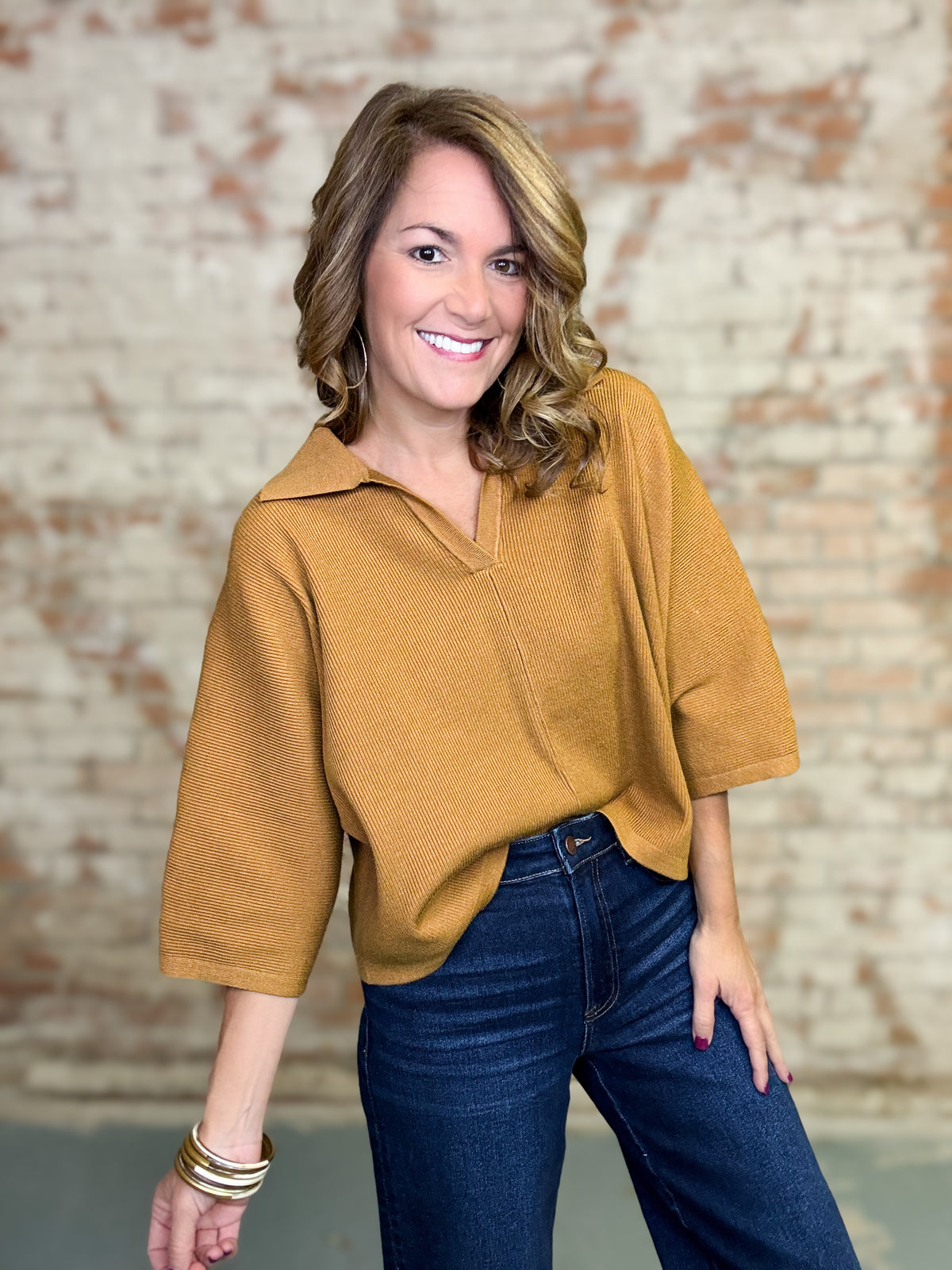 Della Solid Knit Top
