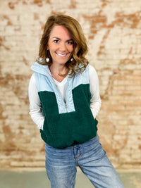 Kira Blue Pullover Vest - FINAL SALE