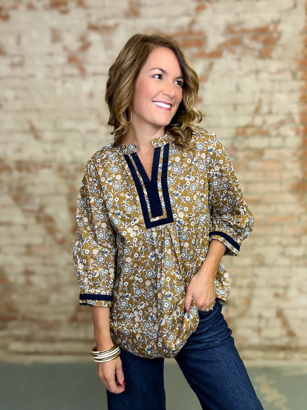 Magnolia Floral Print Top