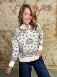 Inez Mock Neck Sweater Top