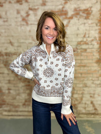 Inez Mock Neck Sweater Top